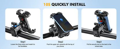 Mountain Bike Phone Holder – Stable, Non-Slip, Rotatable Navigation Mount with Safety Compartment