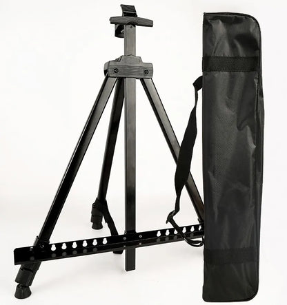 Portable Adjustable Metal Sketch Easel — Foldable Travel Art Stand with Bag for Artists & Outdoor Use