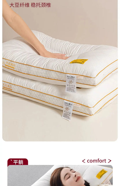 Soybean Fiber Cervical Pillow — Adult Sleep Pillow Core for Home, Dormitory & Hotel Use