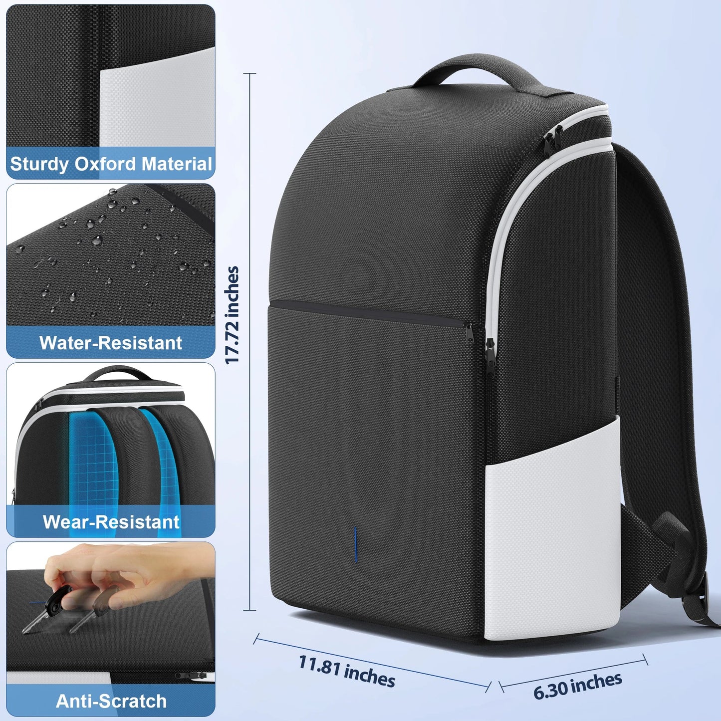 PS5 Backpack Carrying Case – Full Protection Travel Bag for PS5/Slim/Pro Console, Large Capacity Storage Bag Compatible with PS Portal