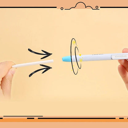 Retractable Press Eraser Pen – Replaceable Core Push-Button Art Eraser for Students, Kids & School Stationery Supplies