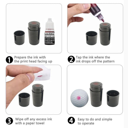 Golf Ball Stamper – Quick-Dry Durable Marker with Various Patterns, Plastic Golf Accessory