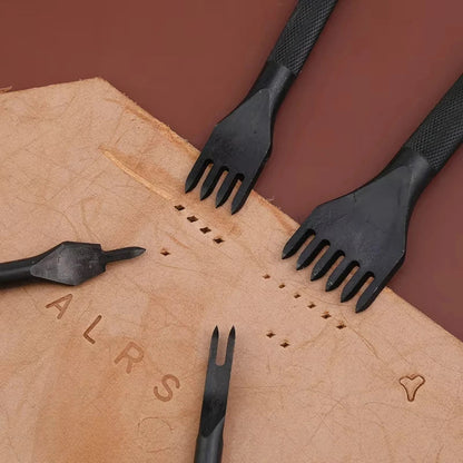Fenrry Leather Spacing Punch Set – 3/4/5/6mm Lacing & Stitching Hole Punch Tools with 1/2/4/6 Prongs for DIY Leathercraft
