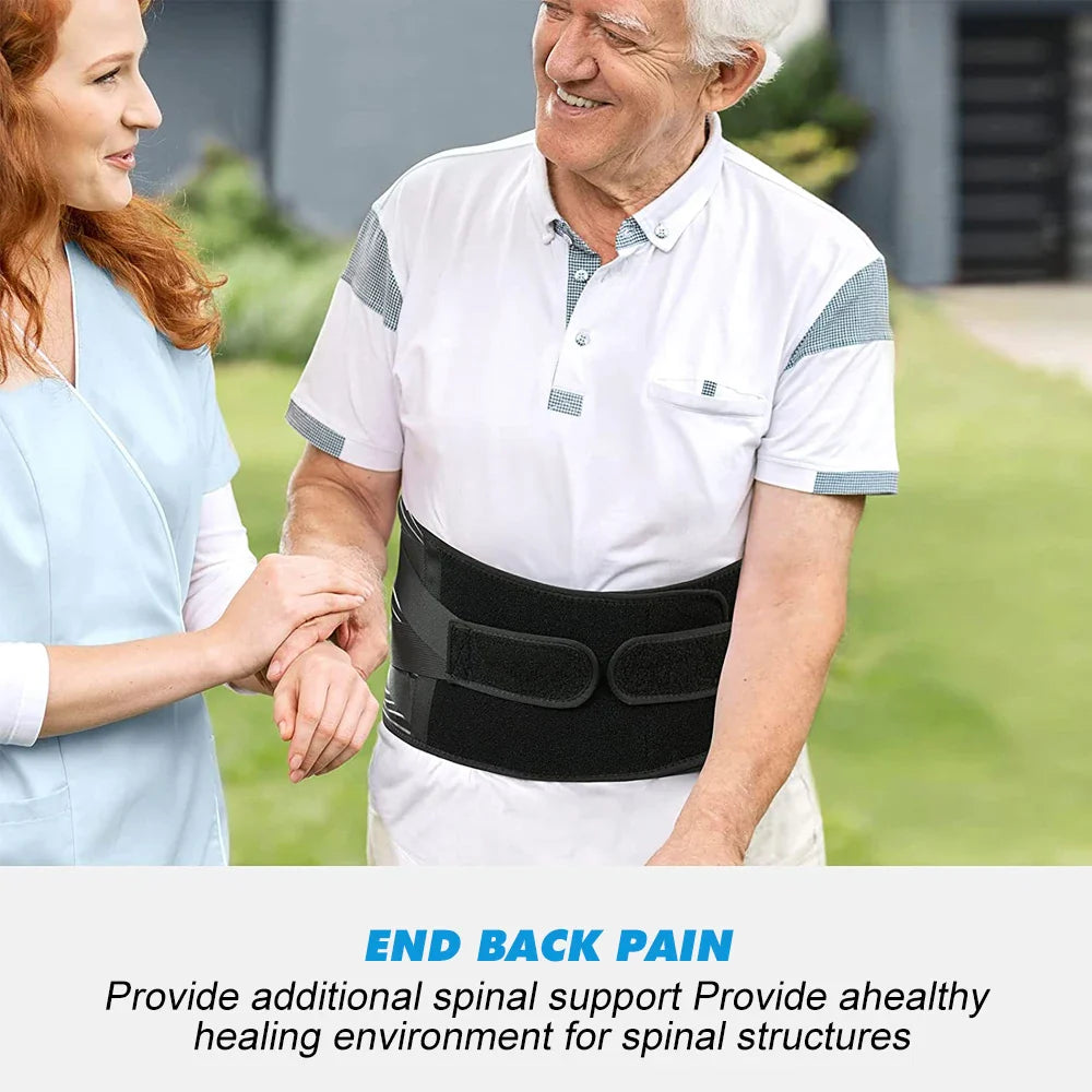 Double Pull Lumbar Support Belt — Orthopedic Waist Corset for Men & Women | Spine Decompression, Back Pain Relief & Waist Trainer Brace