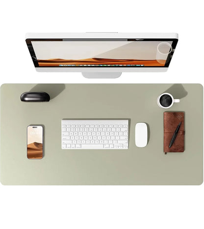 Large Leather Mouse Pad Desk Mat - Non-Slip PU Leather Office Desk Protector for Laptop & Workspace Setup