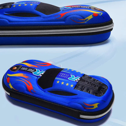 3D Racing Car Pencil Case for Kids – Cartoon EVA PU Stationery Box for School, Cute Pen Bag for Boys