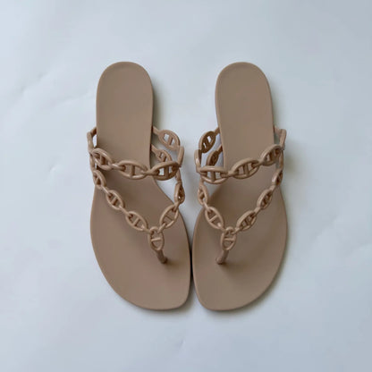 Women’s Summer Round-Toe Flip Flops - Comfortable Casual Vacation Sandals