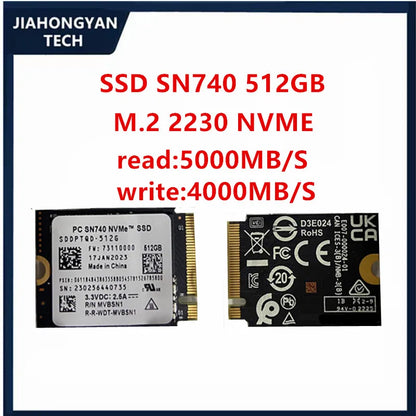 WD SN740 NVMe 2230 SSD 256GB 512GB 1TB 2TB PCIe 4.0 Solid State Drive High-Speed Storage for Cameras Handheld Devices & Mini PCs