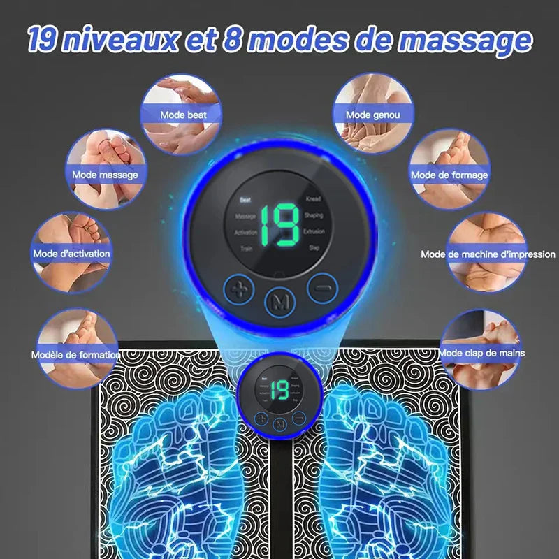 EMS Foot Massager Pad – USB Rechargeable Reflexology Device for Acupoint Massage, Muscle Stimulation, Pain Relief & Improved Circulation