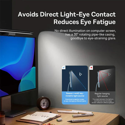 Baseus Screen Light Desk Lamp – USB Hanging LED Light for Computer Monitor, Laptop, and Study Reading