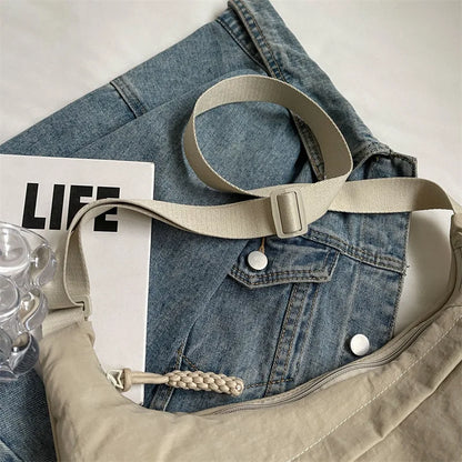 New Nylon Fabric Shoulder Bag – High Capacity Women's Crossbody Messenger Bag, Versatile & Leisure Hobo