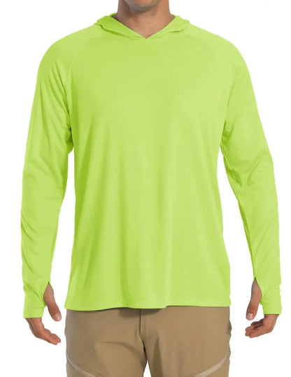 TACVASEN Men's Sun Protection Hoodie T-Shirt – UV-Proof, Lightweight, Breathable Long Sleeve Quick-Dry Top