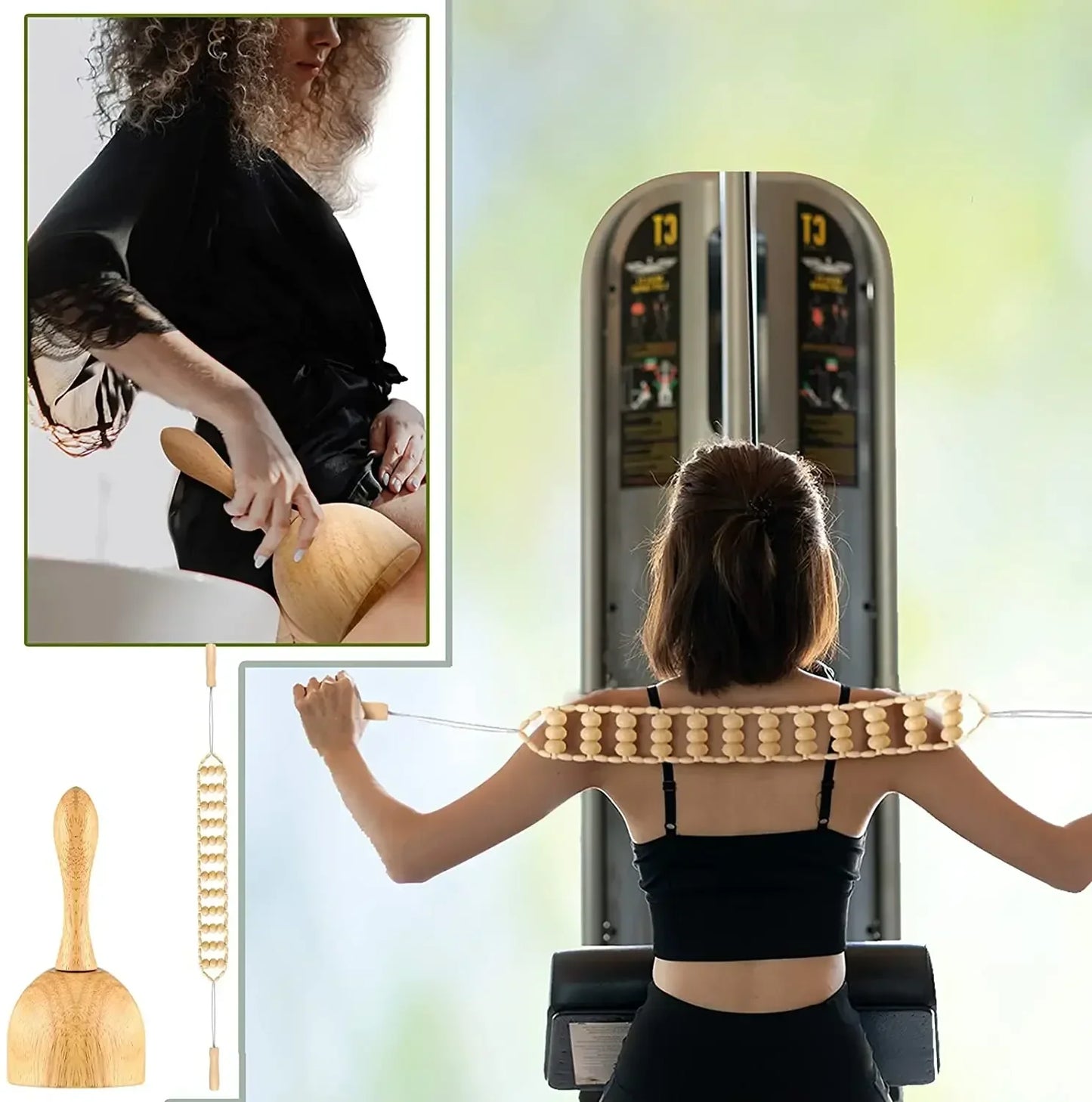 Wooden Lymphatic Drainage & Anti-Cellulite Massage Tools – Gua Sha for Body Shaping & Sore Muscle Relief