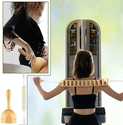 Wooden Lymphatic Drainage & Anti-Cellulite Massage Tools – Gua Sha for Body Shaping & Sore Muscle Relief