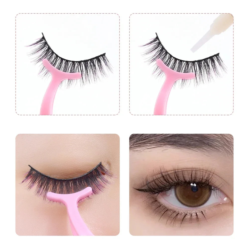 False Eyelash Applicator Tweezer Tool – Professional Plastic Lash Curler & Clip Makeup Accessory (1/30PCS)