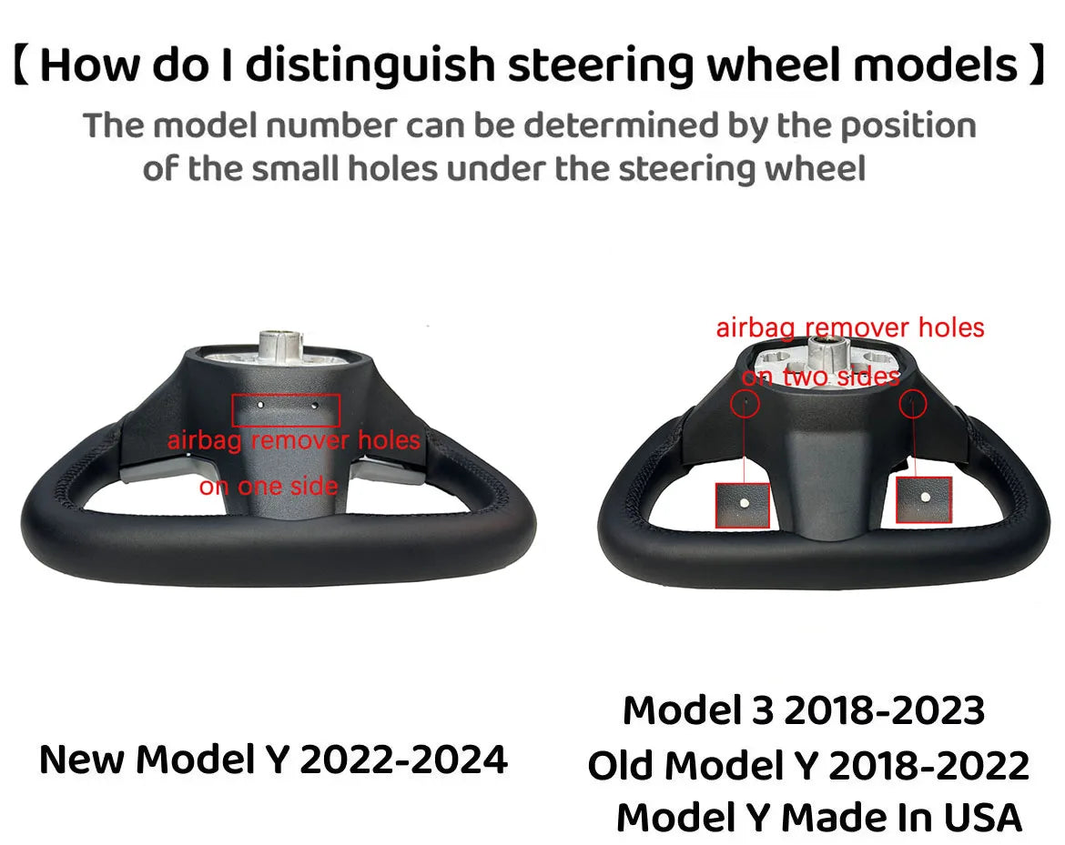 350mm Heated Yoke Steering Wheel – Custom NAPPA Leather Accessory for Tesla Model 3/Y (2018–2024)