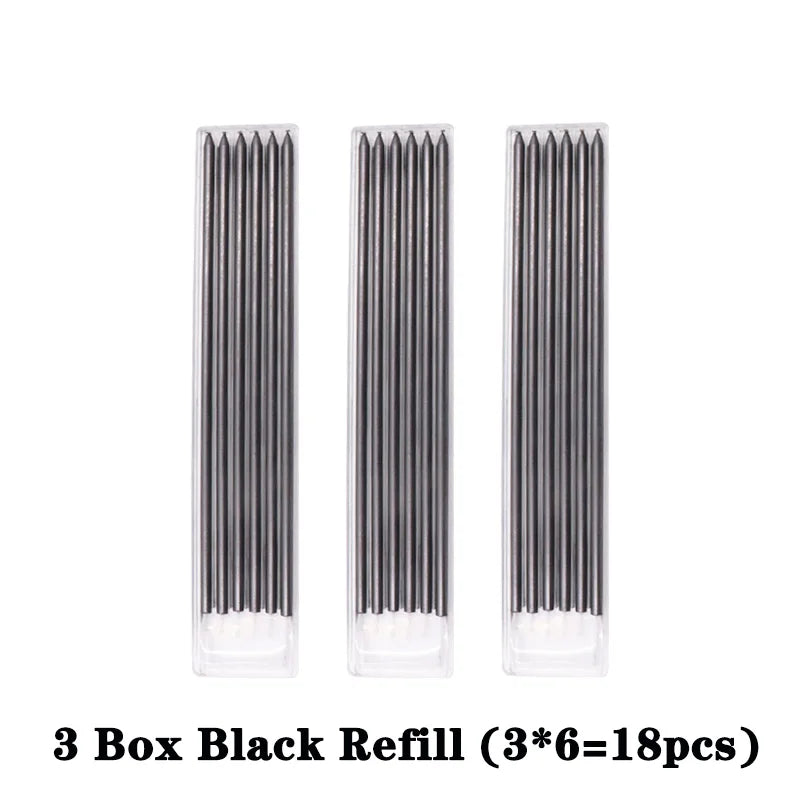 Solid Carpenter Mechanical Pencil – Woodworking Marking Tool with 3 Color Refills, Built-in Sharpener, and Scriber Lead