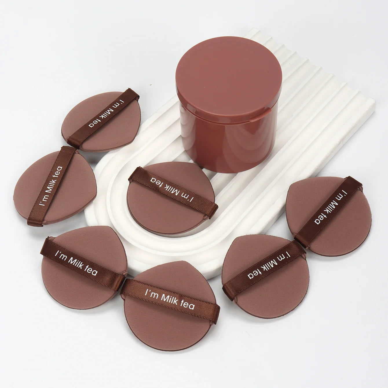 Karsyngirl 7-Pcs Strawberry Cosmetic Puff Set — Double-Sided Soft Makeup Sponges for Powder & Beauty Tools