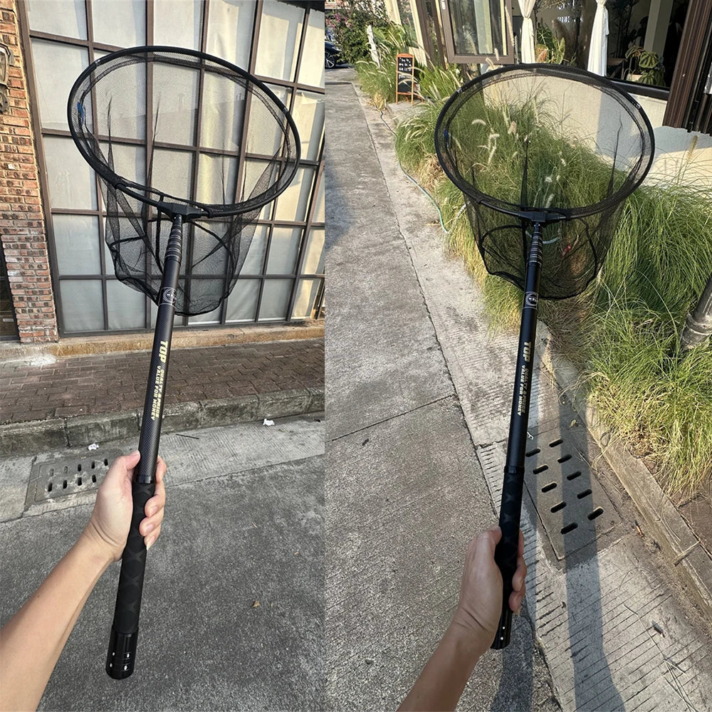 MBLN 328cm Ultralight Portable Landing Net – Carbon Handle & Aluminum Alloy Head, 414g Total Weight