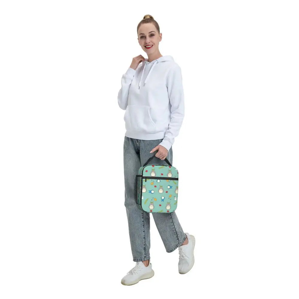 Totoro Miyazaki Anime Insulated Lunch Tote Bag – Portable Thermal Cooler for School & Office