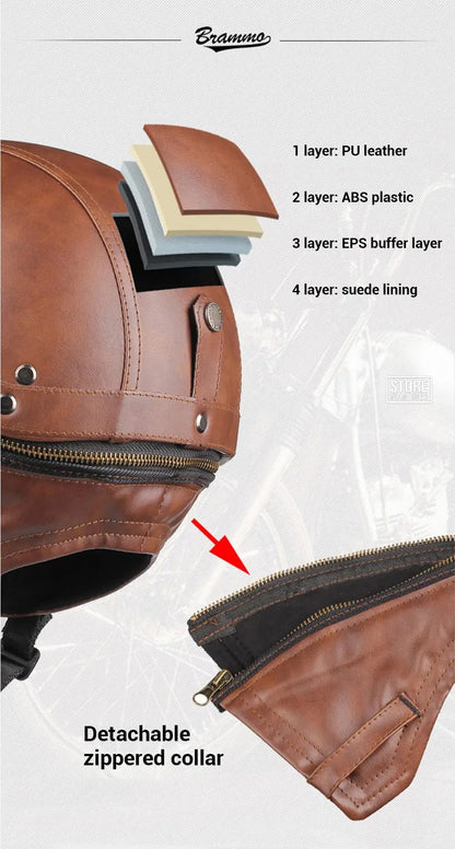 Retro DOT-Certified Motorcycle Half Helmet – HD Lens, Men & Women, 4-Season Scooter & Moto Riding Casco
