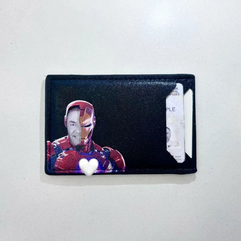 Leather Captain Wallet – Personalized Superhero Mask Card Holder & Slim ID Wallet for Men
