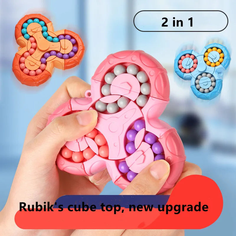 New Six-Sided Rotation Finger Bean Gyro: Antistress Fingertip Cube for Learning - Educational Magic Disk Toy, Ideal Kids Gift