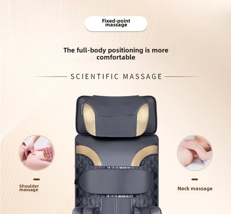 Upgraded Large Area Heated Neck Massager – Vibration Airbag Full Body Massage Mat with Lumbar Traction and Remote Control