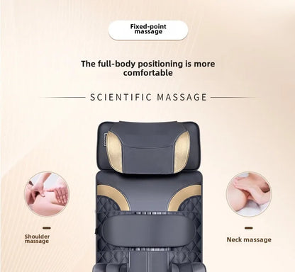 Upgraded Large Area Heated Neck Massager – Vibration Airbag Full Body Massage Mat with Lumbar Traction and Remote Control