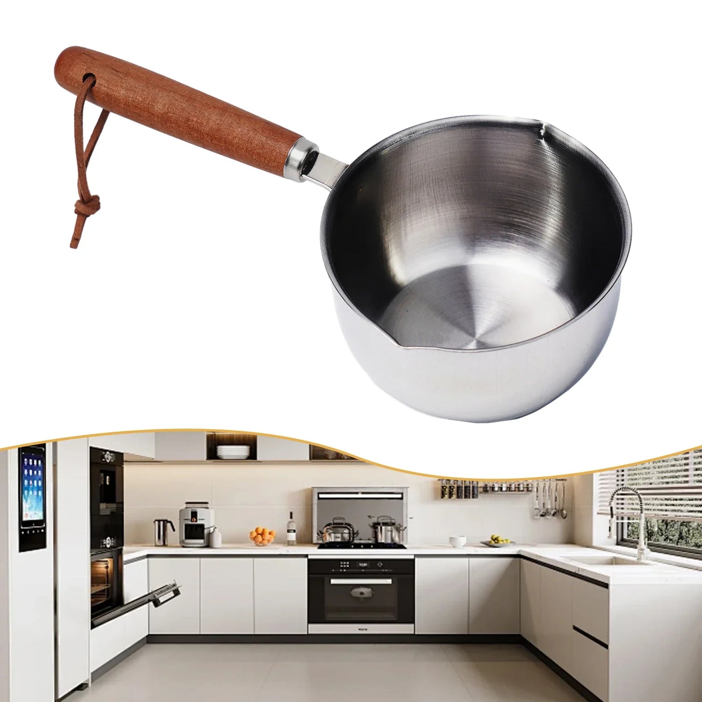 Stainless Steel Saucepan – Hot Oil & Milk Pan for Boiling, Melting & Kitchen Cooking