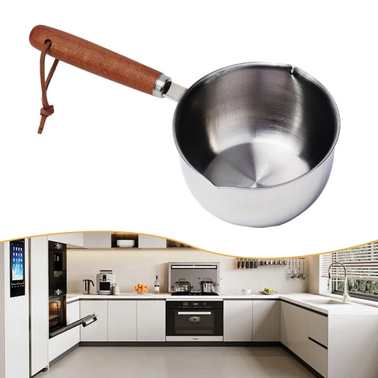 Stainless Steel Saucepan – Hot Oil & Milk Pan for Boiling, Melting & Kitchen Cooking