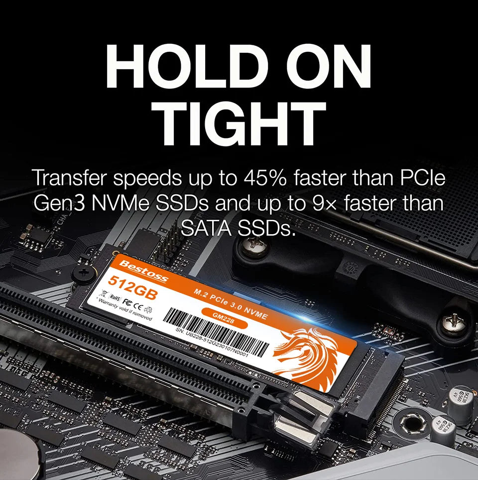 Bestoss NVMe M.2 SSD – 256GB, 1TB Internal Solid State Drive for Notebook, Gaming PC, Laptop