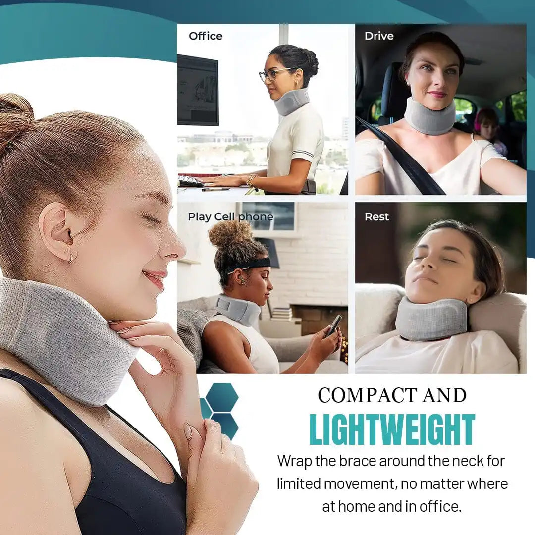 Soft Neck Support Sponge Brace for Migraine - Cervical Collar to Relieve Pain and Pressure - Includes Free Cover for Added Comfort