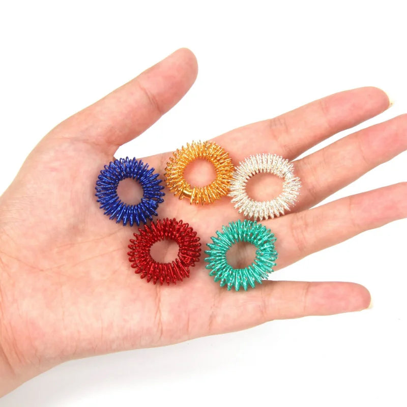 10pcs Hot Sale Sujok Finger Massage Rings – Gold Acupuncture Health Care Body Massager