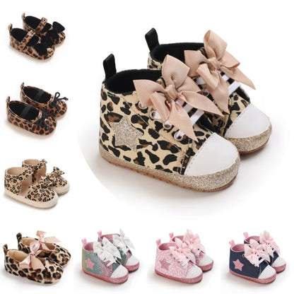 Infant Leopard Print Pre-Walker Shoes - Soft Sole Baby Sneakers for Spring & Autumn, 0–1 Year Daily Footwear
