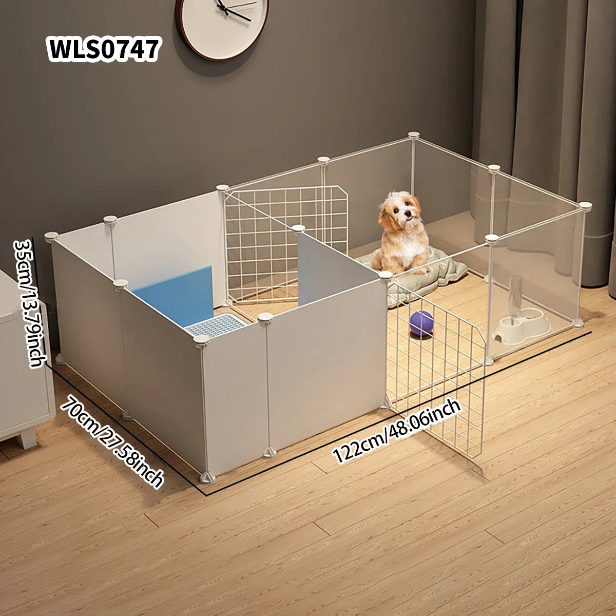 Pet Indoor Dog Fence – Small & Medium Dog House Kennel with Isolation Door