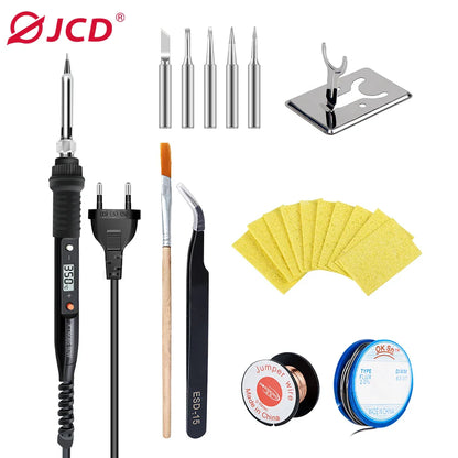JCD 60W/80W Electric Soldering Iron – Adjustable Temperature with Digital Display for Welding & Repair
