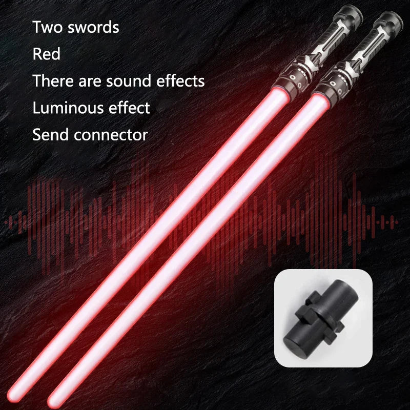 Colorful Glowing Laser Sword Toy – Red & Blue Double Saber with Music & Flashing Lights