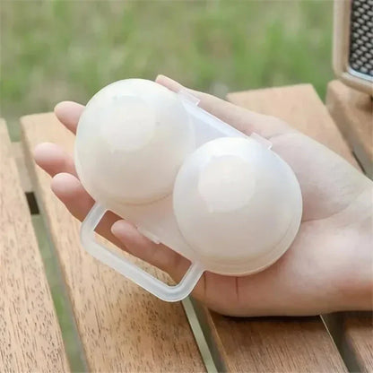 Portable 2-Cell Egg Storage Box – Shockproof Plastic Egg Tray Holder for Refrigerator & Outdoor Travel Egg Protection Container