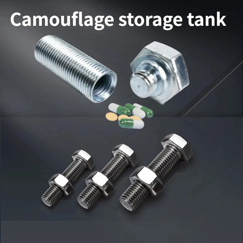 Metal Screw Bolt Hidden Stash Safe – Secret Compartment Container for Cash, Pills, and Valuables