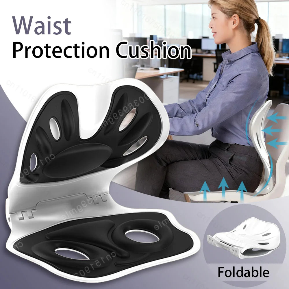 Ergonomic Waist Protection Cushion — Foldable Back Support for Pain Relief, Anti-Hunchback Posture Correction