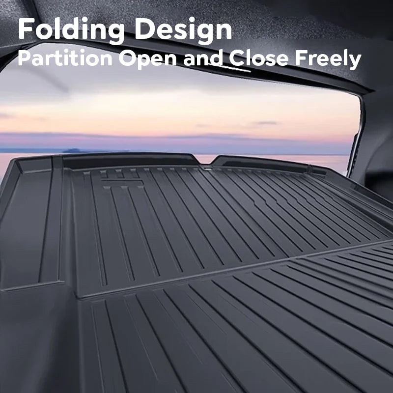 Tesla Model 3 Highland 2024 TPE Trunk Mats – Waterproof Front & Rear Layered Carpet Pads