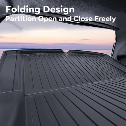 Tesla Model 3 Highland 2024 TPE Trunk Mats – Waterproof Front & Rear Layered Carpet Pads