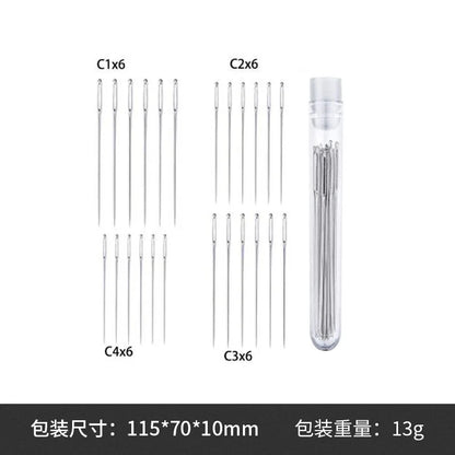 Large Eye Sewing Needles Set – Stainless Steel Hand Stitching & Leather Craft Needles for Knitting, Embroidery & DIY Sewing Tools