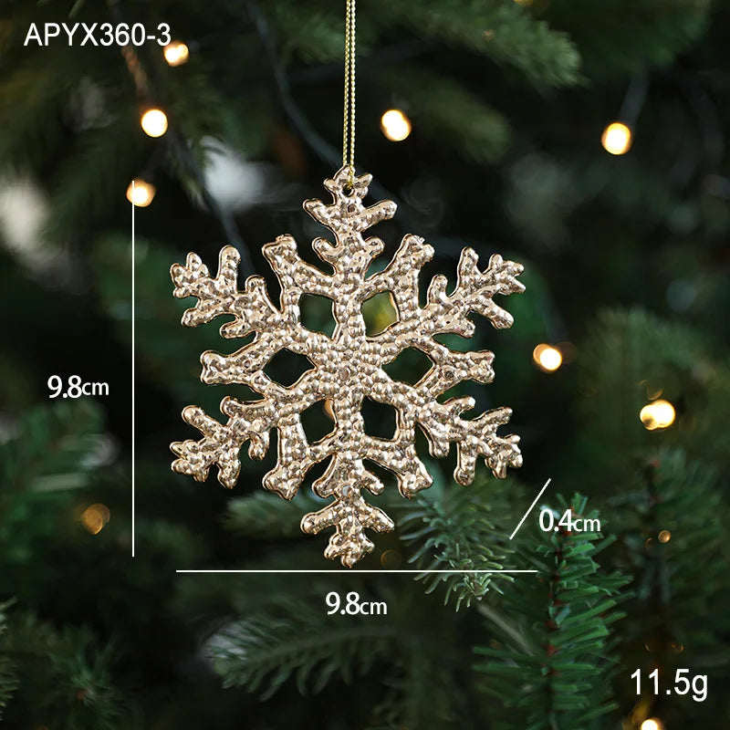 Christmas Tree Ornaments – Gold Plastic Balls with Butterfly, Dragonfly, Angel & Snowflake Decorations