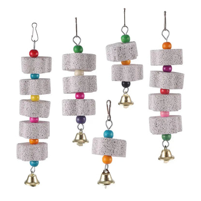 Stone Mineral Chew Toy for Parrots - Flower-Shaped Bird Cage Ornament - Pet Supplies for Healthy Beak Grinding and Chewing