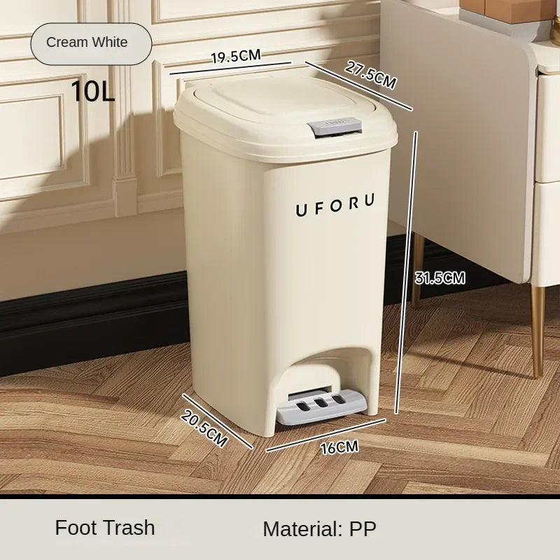 10L/20L Double Pedal Trash Can – Large Capacity Kitchen & Bathroom Bin with Lid, Foot/Push Type