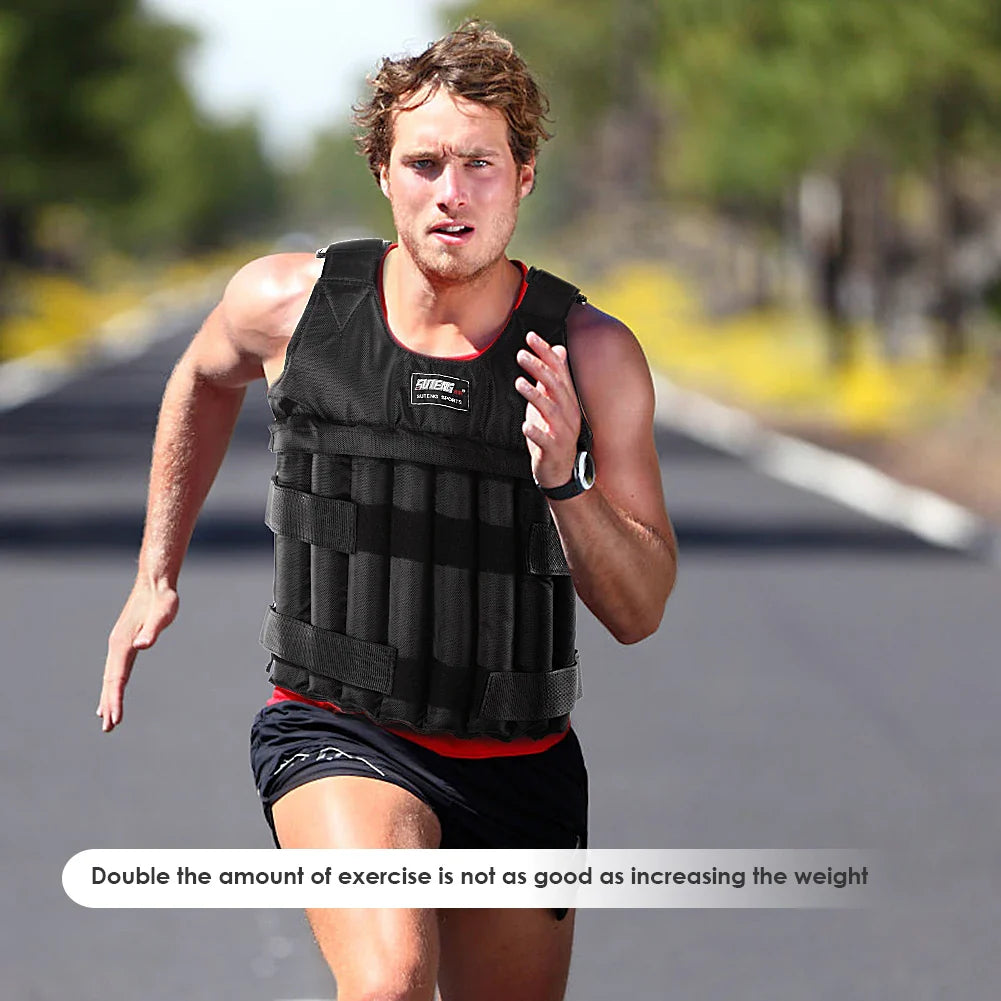 Adjustable Weight Training Vest — 3/15/35kg Fitness Running Jacket for Workout & Jogging