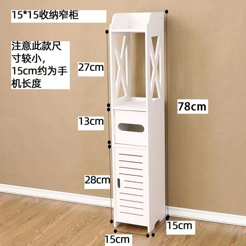 Bathroom Floor-to-Ceiling Storage Rack - Multi-Layer Toilet Organizer Cabinet for Space-Saving Storage