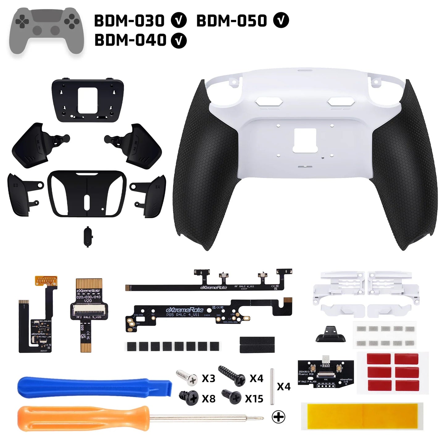 eXtremeRate RISE4 Plus MAX Back Button Kit – Remappable PS5 Controller Accessory with Clicky Trigger Stop & Rubberized Grip
